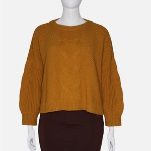 J CREW Cable-knit balloon sleeve sweater